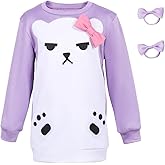 Eusnady Mira Costume Demon Anime Mira Cosplay Pajamas Purple Bear Hoodies Hair Ring Halloween Outfits
