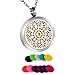 HooAMI Round Filigree Aromatherapy Essential Oil Diffuser Necklace Pendant Locket Jewelry Gift Set