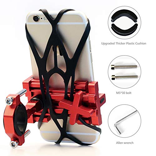 ELECFUN Bike Phone Mount, 360° Rotation Aluminum Phone Holder for Bicycle, Motorcycle, Adjustable Handlebar Rack for iPhone X 8 7 6 | Plus, Galaxy S9 S8 S7 | Plus, All 2.4"-3.7" Wide Phones