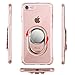 iPhone 8 Case, iPhone 7 Case with Ring Holder Rose Gold for Girls, WXY Clear Bumper Case for iPhone 8 4.7'' 2017 Pink