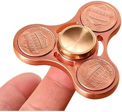 Spinner Fidget Spinner, Red Cooper EDC Fidget Spinner Hands Spinner With Ceramic Bearing, Smoothy Spins Up to 5 Mins- Coin Design