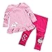 Aikobaby Baby Girls Cute Outfits Polka Dot Long Sleeve 2pcs Tops & Legging Pants Children Clothes 2t-5t