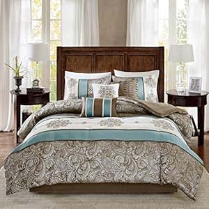 Amazon.com: Madison Park Caroline Queen Size Bed Comforter