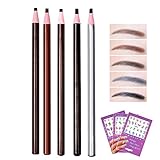 Addfavor 10Pcs Paint Eyebrow Pencil Set Enhancer Makeup Tools Drawing Eye Brow Pen Pencil Cosmetics Eye Permanent Eyebrow Shapes Make up Definer (2pcs Each Color)