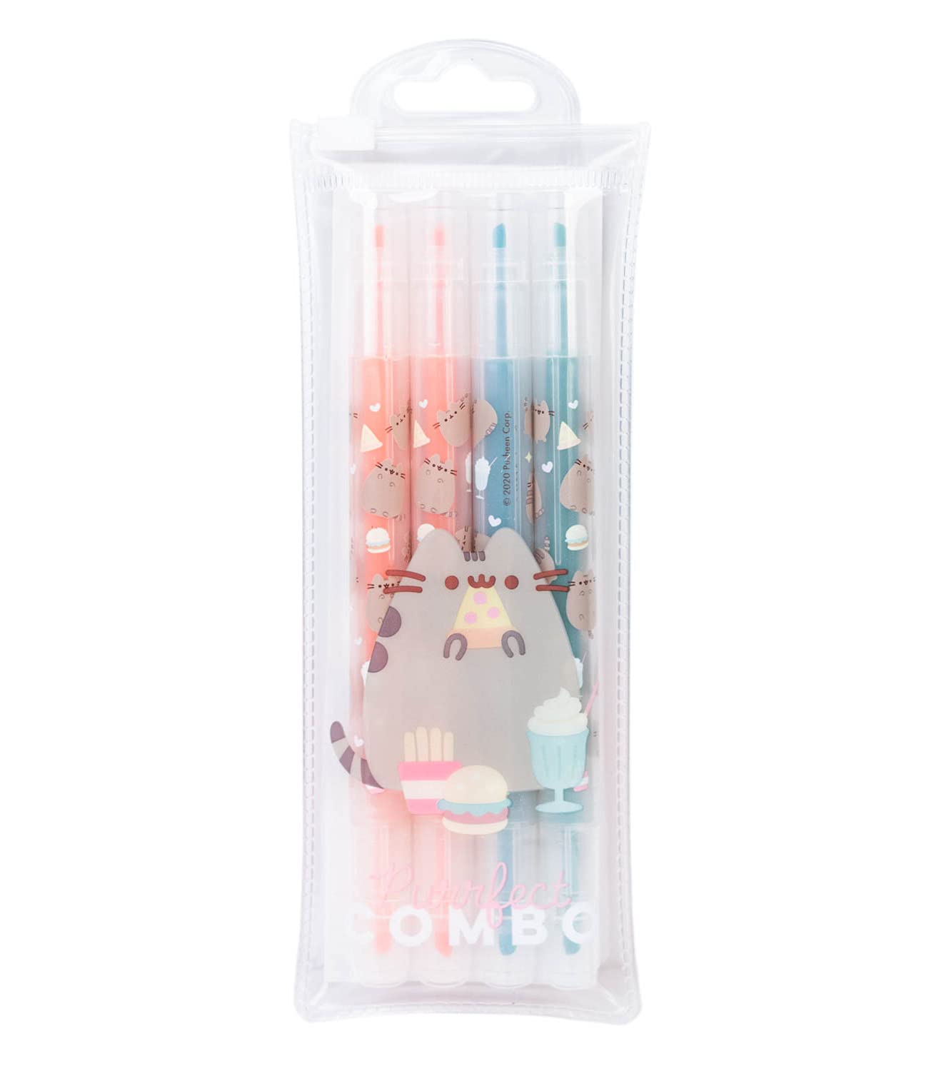 Grupo Erik Pack Of Highlighters Pens - Pusheen Gifts For Cat Lovers | 4 Colours Double-ended Highlighter set, Back To School Supplies, School Stationery Supplies | Pusheen Cat Gifts Under 5 Pounds