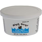 Black Swan Stay Soft Plumbers Putty, 7oz - Crack-Resistant, Ideal for Sink Drain, Faucets &amp; Fixtures, Stretchable Plumber Putty - White