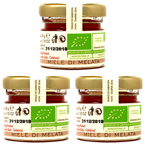 Organic raw honey"melata (honeydew)", unprocessed, unhe…