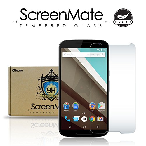 iloome New Google Nexus 6 ScreenMate Light 0.10 mm thickness Real Tempered Glass 9H Hardness Premium Screen Protector with Oleophobic Coating