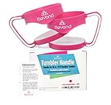 BeYond Hot Pink 2-Pack Handles for 30 oz Yeti Rambler Tumbler - Hotpink with White Anti-Slip Rubber Trim - Fits YETI RTIC Ozark Trail SIC and Other Cooler Cups - Gift-quality Box (Handles Only)