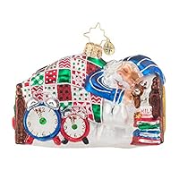 Christopher Radko Hand-Crafted European Glass Christmas Decorative Figural Ornament, Sleepy Mr. Claus