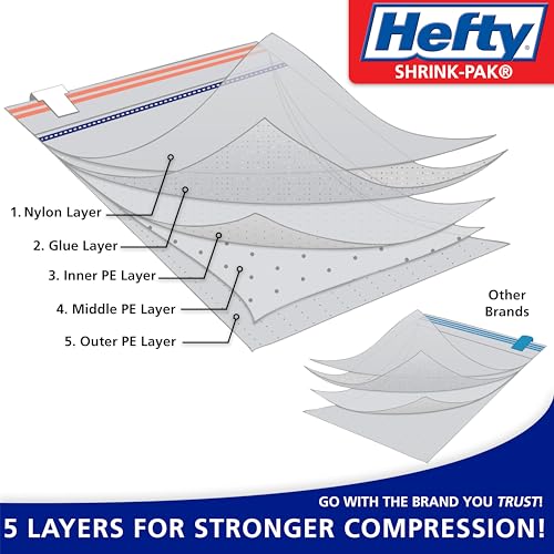 Hefty Shrink-Pak - 4 Large Vacuum Storage Bags for Clothes, Pillows, Towels, photo 8