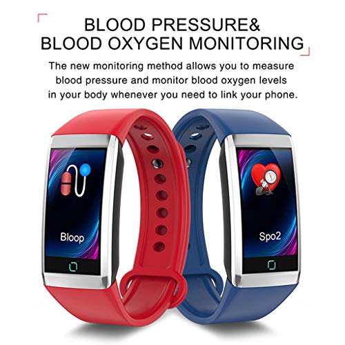 Sunward 1.14inch Screen Heart Rate Blood Pressure Monitor Pedometer Waterproof Sports Watches Fitness Tracker HR (Red)
