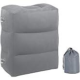 AirGoods Inflatable Travel Pillow for Foot Rest on Airplanes and Kids to Sleep on Long Flights (Grey)