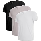 BAMBOO COOL Men's Undershirts V Neck, Moisture Wicking Soft T-Shirt, Stay Tucked Classic Fit, Tag-Free, 3-Pack