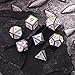 HESTYA Metal Dices Set Polyhedron Dice Compatible with Dungeons and Dragons, Role Playing Math Teaching Table Games Solid Zinc Alloy with Enamel Dice with Storage Bag