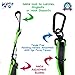 Dog Seatbelt Strap by 2PET - Adjustable Dog Seat Belt for All Breeds – Use with Harness – All Car Makes – Carabiner Clip Leash – Green and Black