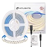 HitLights Warm White LED Strip Lights, UL-Listed Premium High Density 2835-16.4 Feet, 600 LEDs, 3000K, 44W, CRI 90+, 12V DC LED Tape Lights for Under Cabinet, Kitchen, Lighting Project