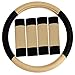FH-FB071115 Complete Set Travel Master Seat Covers Airbag Ready & Rear Split with Steering Wheel Cover, Seat Belt Pads Beige- Fit Most Car, Truck, Suv, or Van