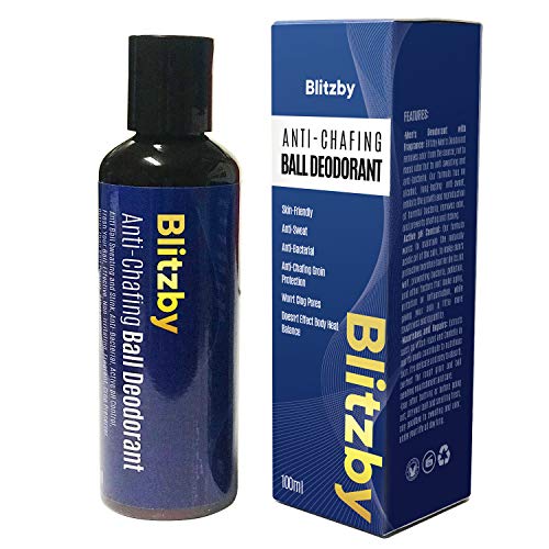 Blitzby Men's Ball Deodorant, Anti Ball Sweating and Stink, Anti-Chafing, Anti-Bacterial, Active pH Control, Refresh your Balls, Effective, Non-Irritating, Crop Preserver, 24 hour protection, 100ml