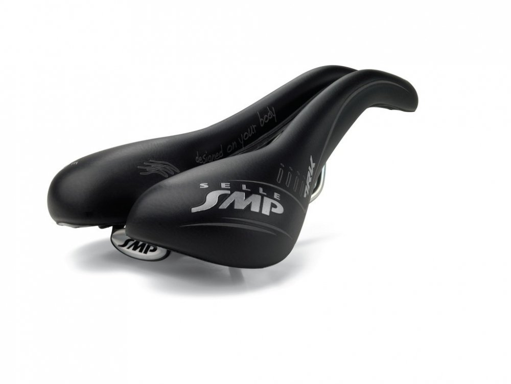SMP BICYCLE_SEAT Trekkingschwarz Lady - Unisex-Adults Mountain Bike Sattel - Black Polyurethane (PU)