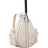 Parachase Tennis Bag for Women and Men, Quilted Tennis Backpack, Water Resistant Sling Crossbody Backpack, Suitable for Pickleball Tennis Badminton
