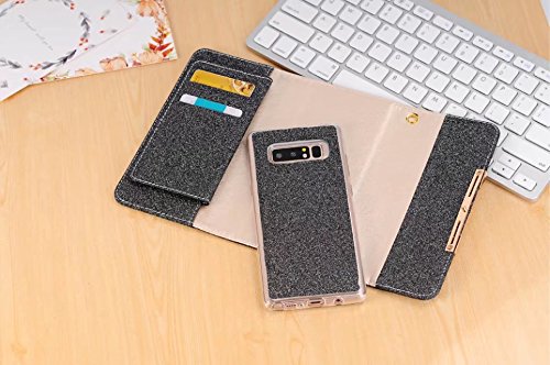 image for Samsung Galaxy Note 8 Case, DMaos Bling Glitter Women PU Leather Walle