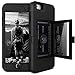 WeLoveCase iPhone 6 Plus / 6s Plus Wallet Case Defender Wallet Case with Hidden Back Mirror and Card Holder Heavy Duty Protection Shockproof Armor Protective Case for iPhone 6S Plus - Black