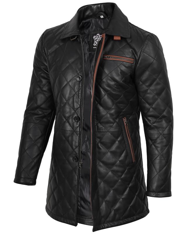 Photo 1 of Blingsoul Men Real Leather Coat | [1114415] GLEN, XL