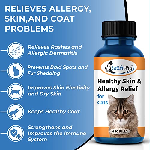 BestLife4Pets AllNatural Healthy Skin and Allergy Relief for Cats Allergy Medicine for Cats