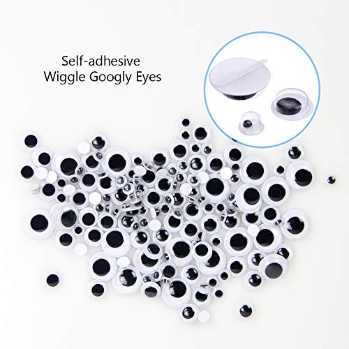 N&T NIETING 950 Pieces Pipe Cleaners Set with Different Style Pipe Cleaners, 3 Size Self-Adhesive Wiggle Googly Eyes, Pony Beads for Craft DIY Art Supplies (950Pcs)