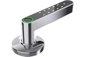 Smart Door Handle by YonevloQ, Fingerprint Door Lock with Keypads Password, Tuya App and Backup Keys, Easy to Install Ideally Suited for Office, Airbnb, Home [2022 New Upgrade]