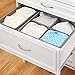 mDesign Soft Fabric Dresser Drawer and Closet Storage Organizer Set for Child/Kids Room, Nursery, Playroom - 4 Pieces, 10 Compartments - Herringbone Print with Solid Trim, Set of 2 - Gray