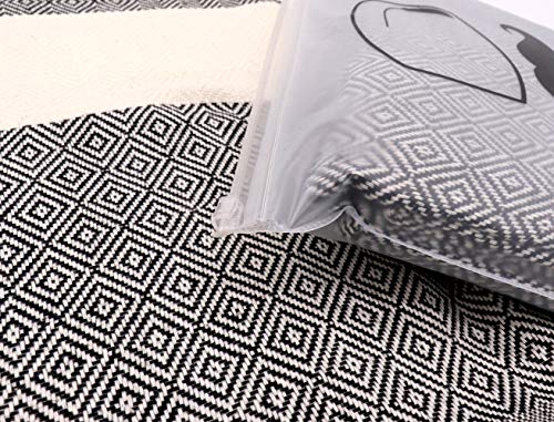 Bazaar Anatolia Diamond Turkish Towel 100% Cotton Peshtemal Bath Towel 77x38 Thin Lightweight Travel Camping Bath Sauna Beach Gym Pool Blanket Fouta Bridesmaid Gift Quick Dry Towels (Black)