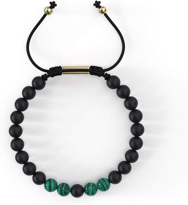 Matte Black/Malachite Bracelet for Men