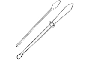 HEALLILY Drawstring Threader Easy Pull Bodkin Threader with Tweezers for Elastic Threading Yarn 2Pcs (Silver)