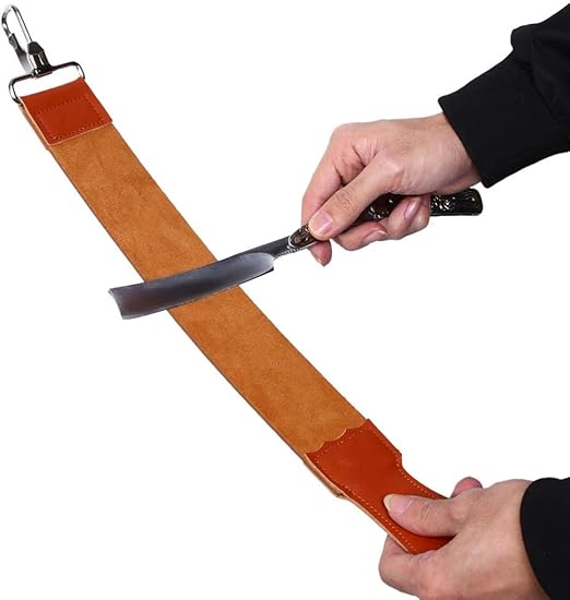 Amazon 革砥 皮砥 革砥 理容革砥 ダブル層牛革 革砥ベルト 研磨 砥ぎ 革 かわと 理容室ストレートナイフ研ぎ 男性シェービングツール 耐久性 バス用品 ホーム キッチン オンライン通販