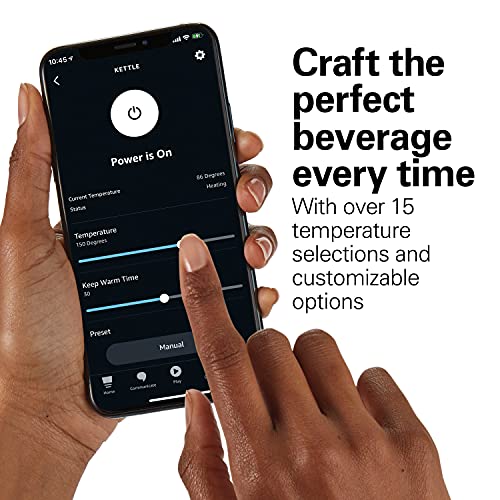 Hamilton Beach Smart Electric Tea Kettle & Water Boiler, Works with Alexa, 1.7 Liter, Fast Boiling 1500 Watts, Cordless, Keep Warm, Auto-Shutoff & Boil-Dry Protection, Stainless Steel (41036)