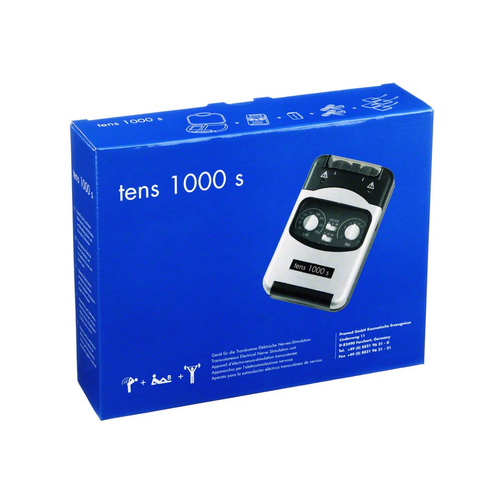 Promed TENS 1000 S 352020 Electric Pain Therapy Device with 4 Tens Electrodes for Nerve Stimulation