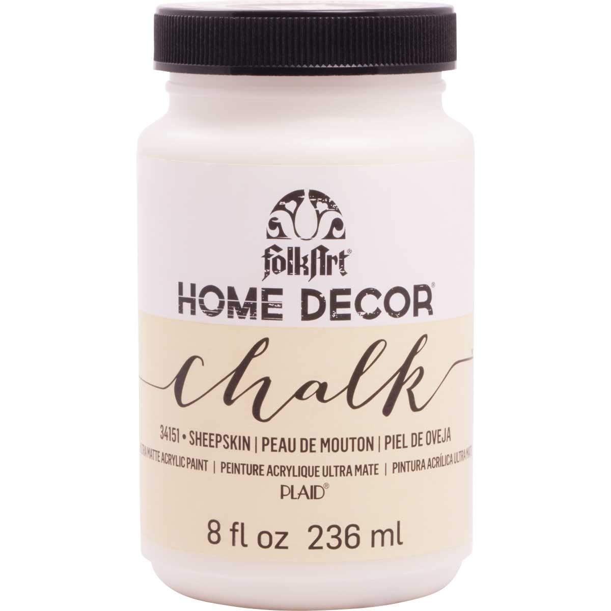 Plaid:Craft Folkart Home Decor Chalk Paint 8 Oz-Sheep Skin, White
