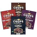 Chops Beef Jerky 4 Bag Mixed Assortment Original, Red Chili Pepper, Sweet and Spicy and Teriyaki