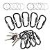 D-FantiX Aluminum Locking Carabiner Keychain Hook D Ring Clips EDC Gear Black Pack of 10
