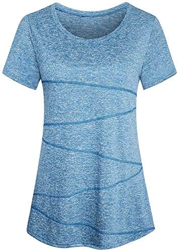 Cucuchy Womens Workout Shirts Short Sleeve Yoga Tops Casual Crew Neck Fitness Activewear