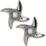 2 Pack #12 Meat Grinder Blade Stainless Steel Knife Cutter Replacement for Grinders, Please check the size and shape