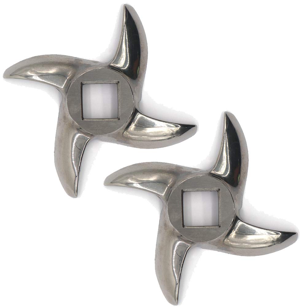 2 Pack #12 Meat Grinder Blade Stainless Steel Knife Cutter Replacement for Grinders, Please check the size