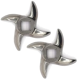 2 Pack #12 Meat Grinder Blade Stainless Steel Knife Cutter Replacement for Grinders, Please check the size