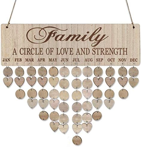 Guesspower Family Birthday Board DIY Wooden Hanging Reminder Calendar 40 x 12 x 0.5 cm / 16 x 4.7 x 0.2 inches (L x W x H) D Multicolored