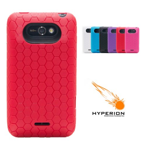 Hyperion MetroPCS LG Motion 4G LTE Extended Battery HoneyComb TPU Case -Red **Hyperion Retail Packaging**