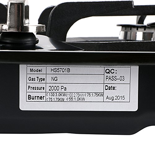 Windmax 30 Inchs Black Titanium Stainless Steel 5 Burners Built-In Stoves NG/LPG Cooktop Cookware