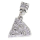 GemStorm Silver Plated Dangling Pepperoni Pizza