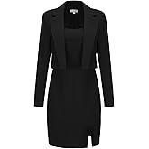 EXLURA Women's Professional Business Lightweight Blazer Dress Suit Sets 2 Piece Work Office Fashion Outfits